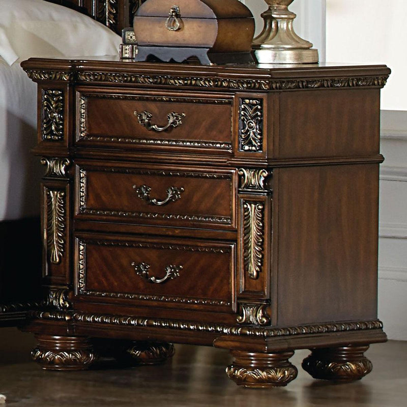 Homelegance Catalonia 3 Drawer Nightstand in Cherry 1824-4 - Urban Living Furniture (Los Angeles, CA)