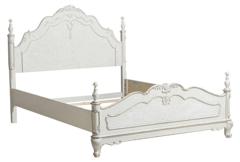 Homelegance Cinderella Queen Poster Bed in Antique White 1386NW-1* - Urban Living Furniture (Los Angeles, CA)