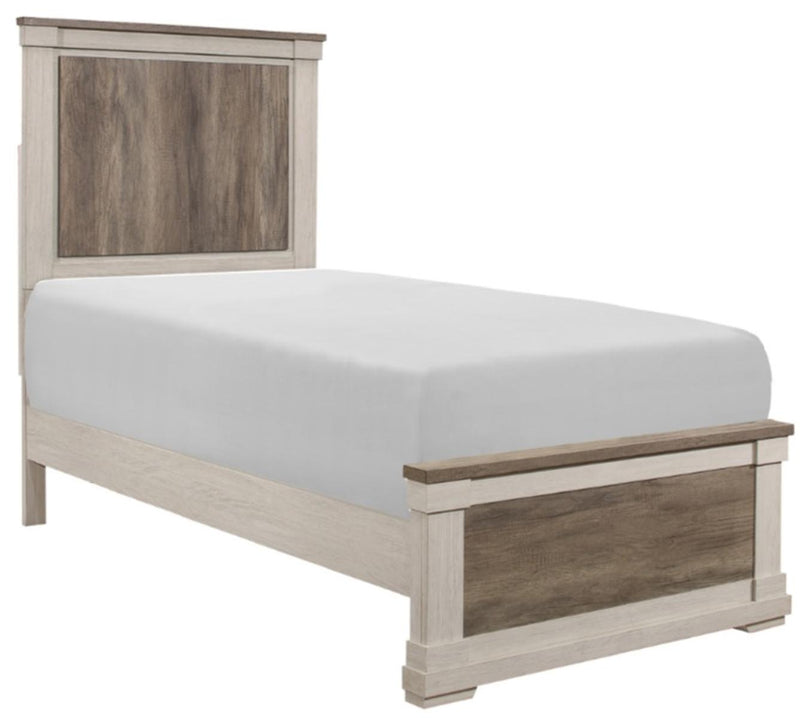 Homelegance Arcadia Twin Panel Bed in White & Weathered Gray 1677T-1* - Urban Living Furniture (Los Angeles, CA)