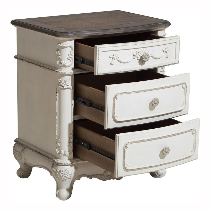 Homelegance Cinderella Night Stand in Antique White with Grey Rub-Through 1386NW-4 - Urban Living Furniture (Los Angeles, CA)