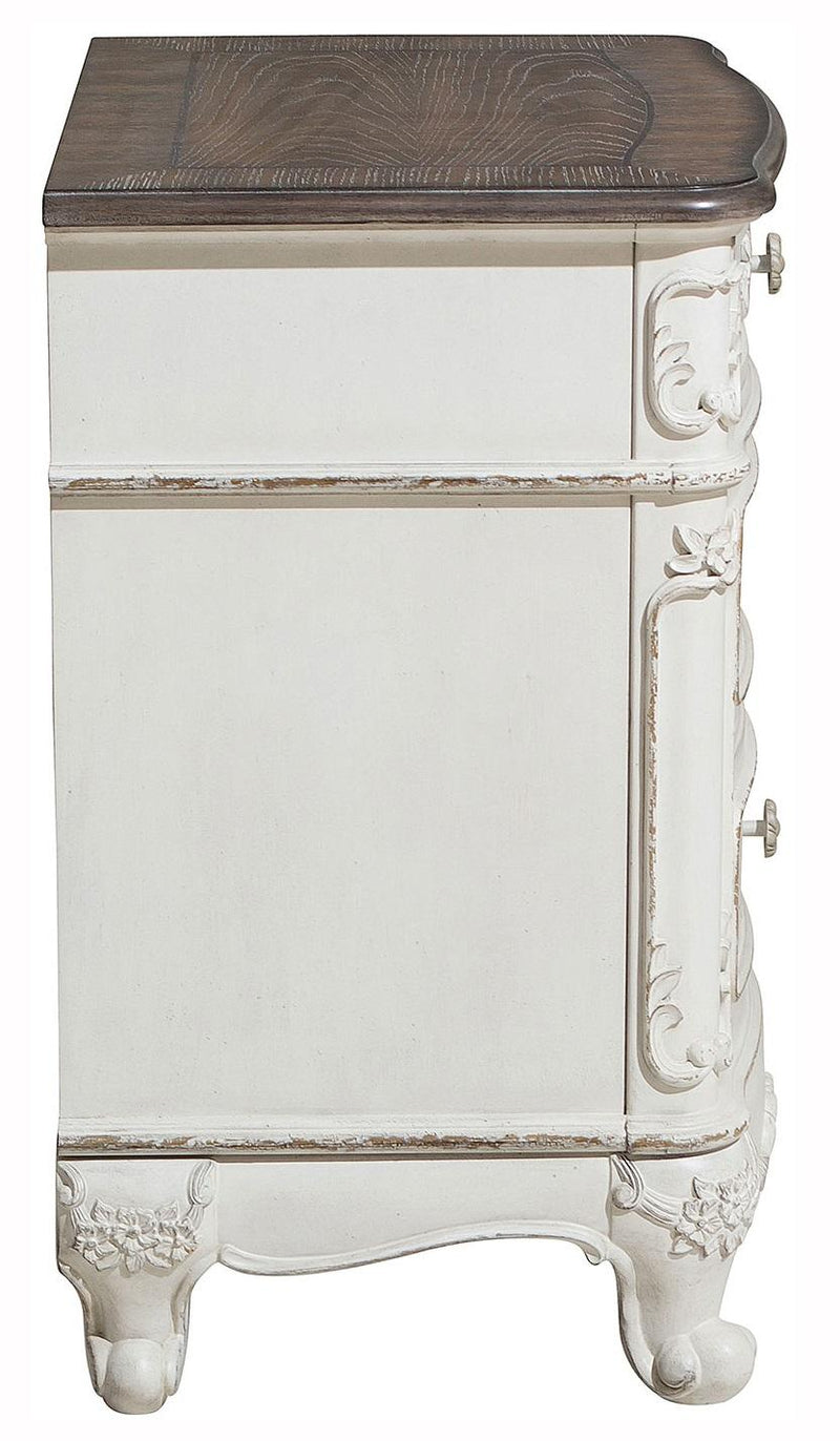 Homelegance Cinderella Night Stand in Antique White with Grey Rub-Through 1386NW-4 - Urban Living Furniture (Los Angeles, CA)