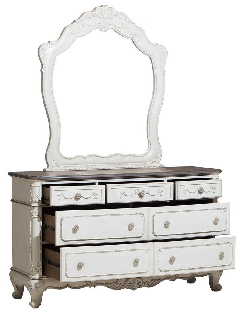 Homelegance Cinderella 7 Drawer Dresser in Antique White with Grey Rub-Through 1386NW-5 - Urban Living Furniture (Los Angeles, CA)