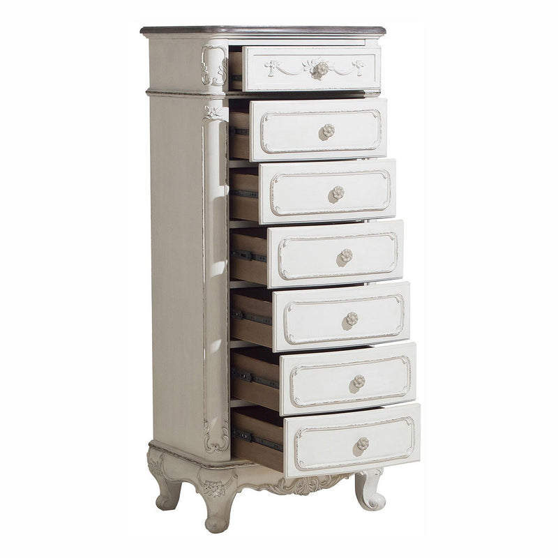 Homelegance Cinderella 7 Drawer Tall Chest Antique White with Grey Rub-Through 1386NW-12 - Urban Living Furniture (Los Angeles, CA)