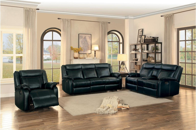 Homelegance Furniture Jude Double Glider Recliner Sofa in Black 8201BLK-3 - Urban Living Furniture (Los Angeles, CA)