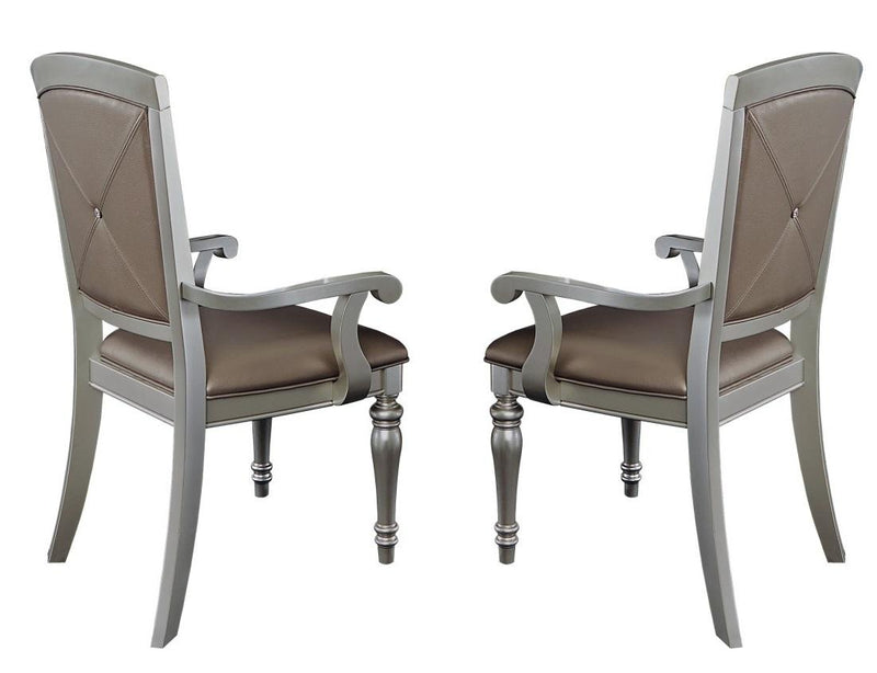 Homelegance Orsina Arm Chair in Silver (Set of 2) - Urban Living Furniture (Los Angeles, CA)