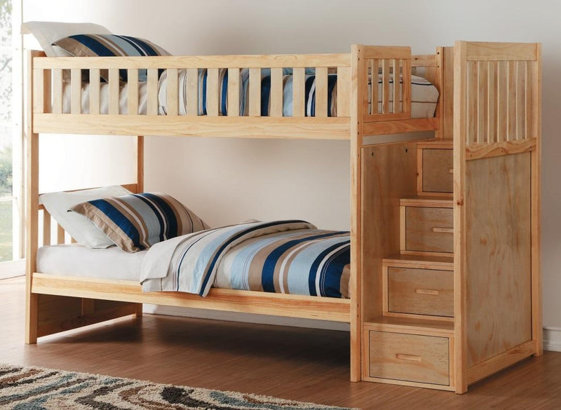 Homelegance Bartly Bunk Bed w/ Reversible Storage in Natural B2043SB-1* - Urban Living Furniture (Los Angeles, CA)