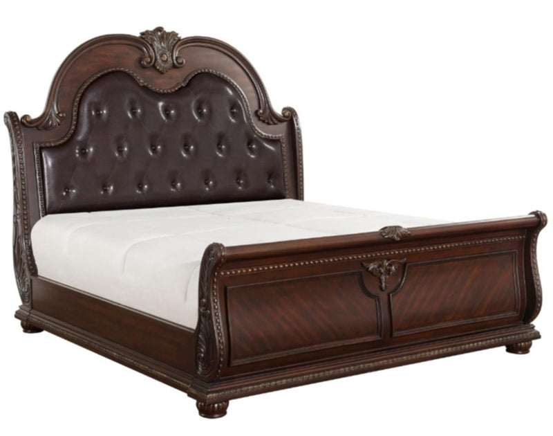 Homelegance Cavalier King Sleigh Bed in Dark Cherry 1757K-1EK* - Urban Living Furniture (Los Angeles, CA)