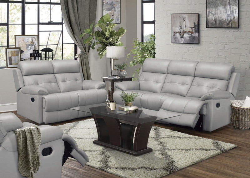 Homelegance Furniture Lambent Double Reclining Loveseat in Silver Gray - Urban Living Furniture (Los Angeles, CA)