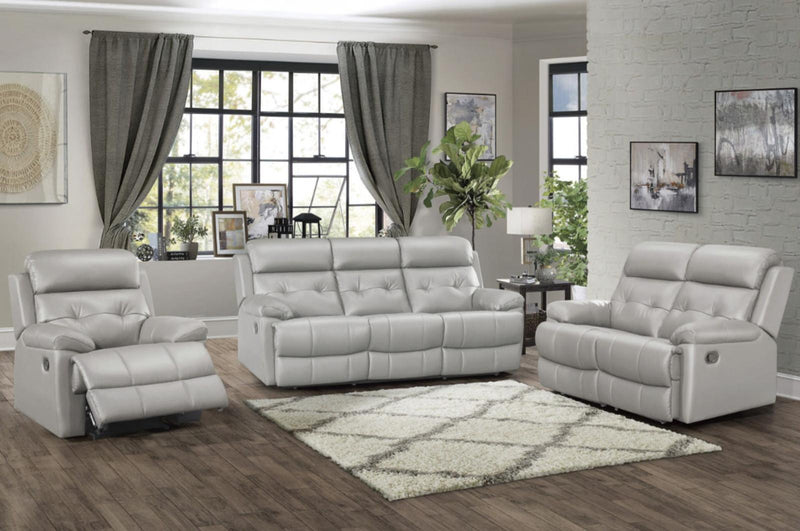 Homelegance Furniture Lambent Double Reclining Loveseat in Silver Gray - Urban Living Furniture (Los Angeles, CA)