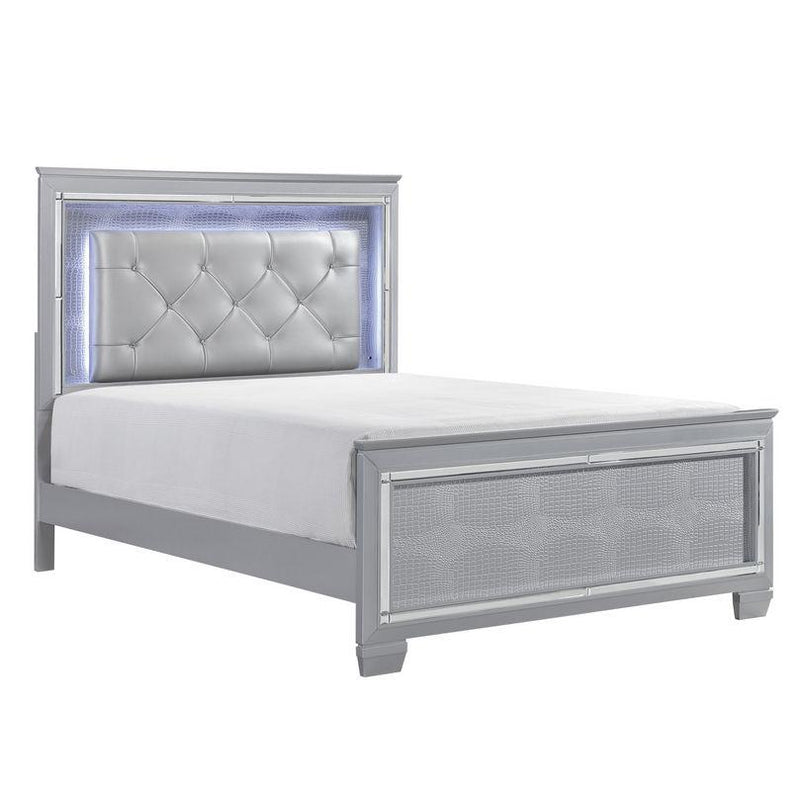 Homelegance Allura Full Panel Bed in Silver 1916F-1* - Urban Living Furniture (Los Angeles, CA)