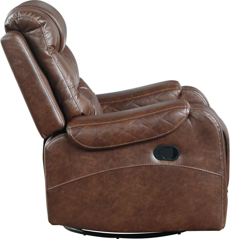 Homelegance Furniture Putnam Swivel Glider Reclining Chair in Brown 9405BR-1 - Urban Living Furniture (Los Angeles, CA)