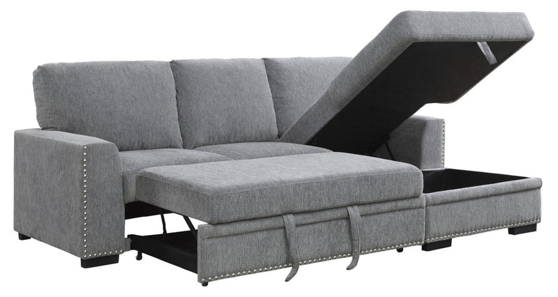 Homelegance Furniture Morelia 2pc Sectional with Pull Out Bed and Right Chaise in Dark Gray 9468DG*2RC2L - Urban Living Furniture (Los Angeles, CA)