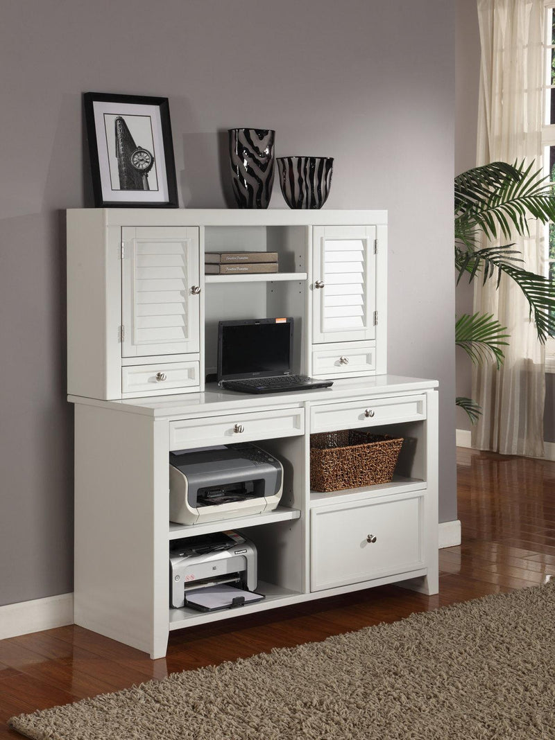 Parker House Boca 5-Piece L-Shaped Modular Office Credenza in Cottage White