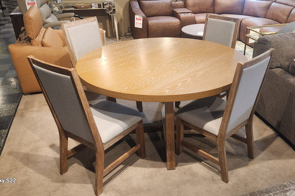 5PC Round Table & 4 Upholstered Chair