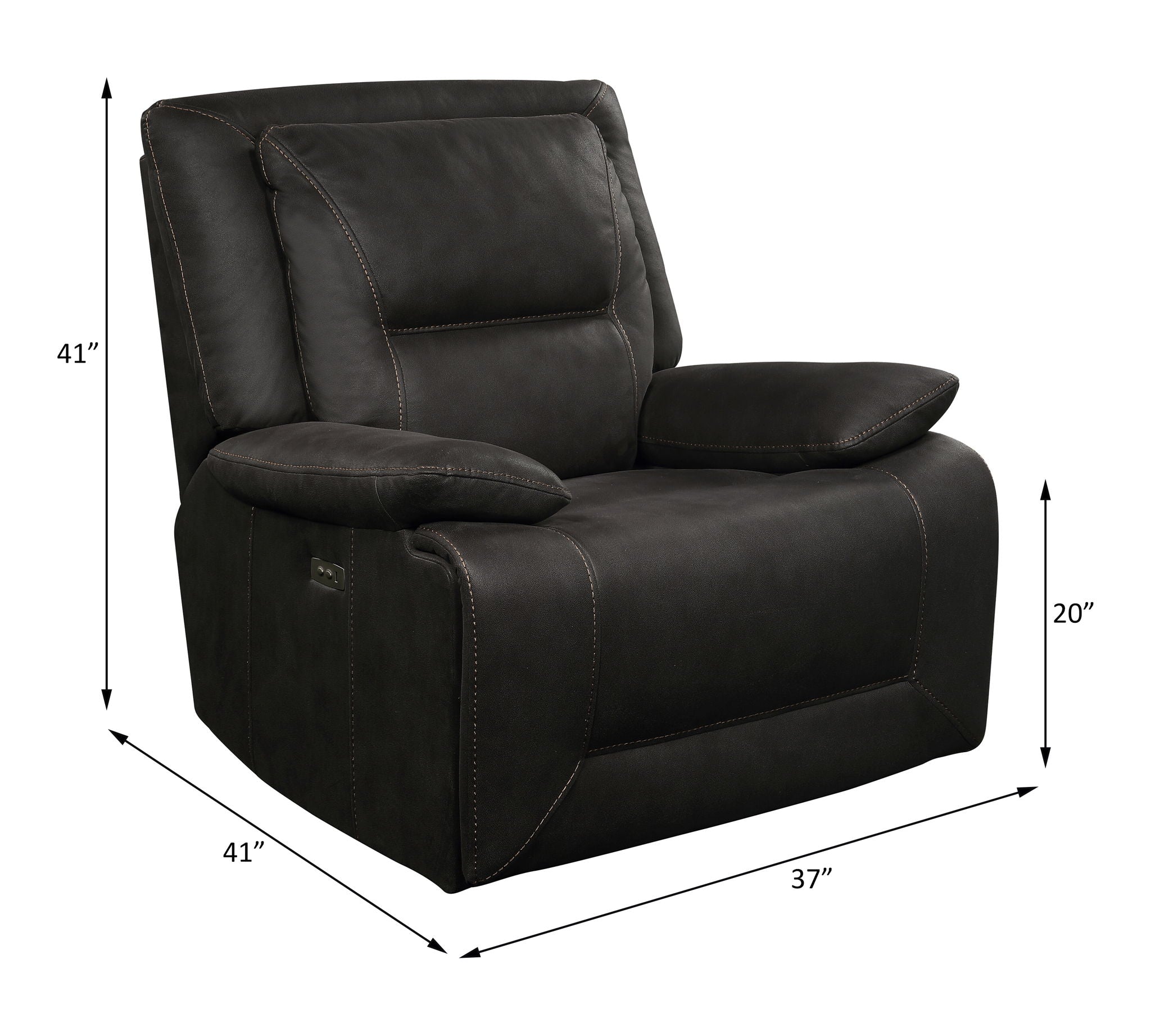 Neely - Power Motion Glider Recliner - Charcoal Fabric - Urban Living Furniture (Los Angeles, CA)