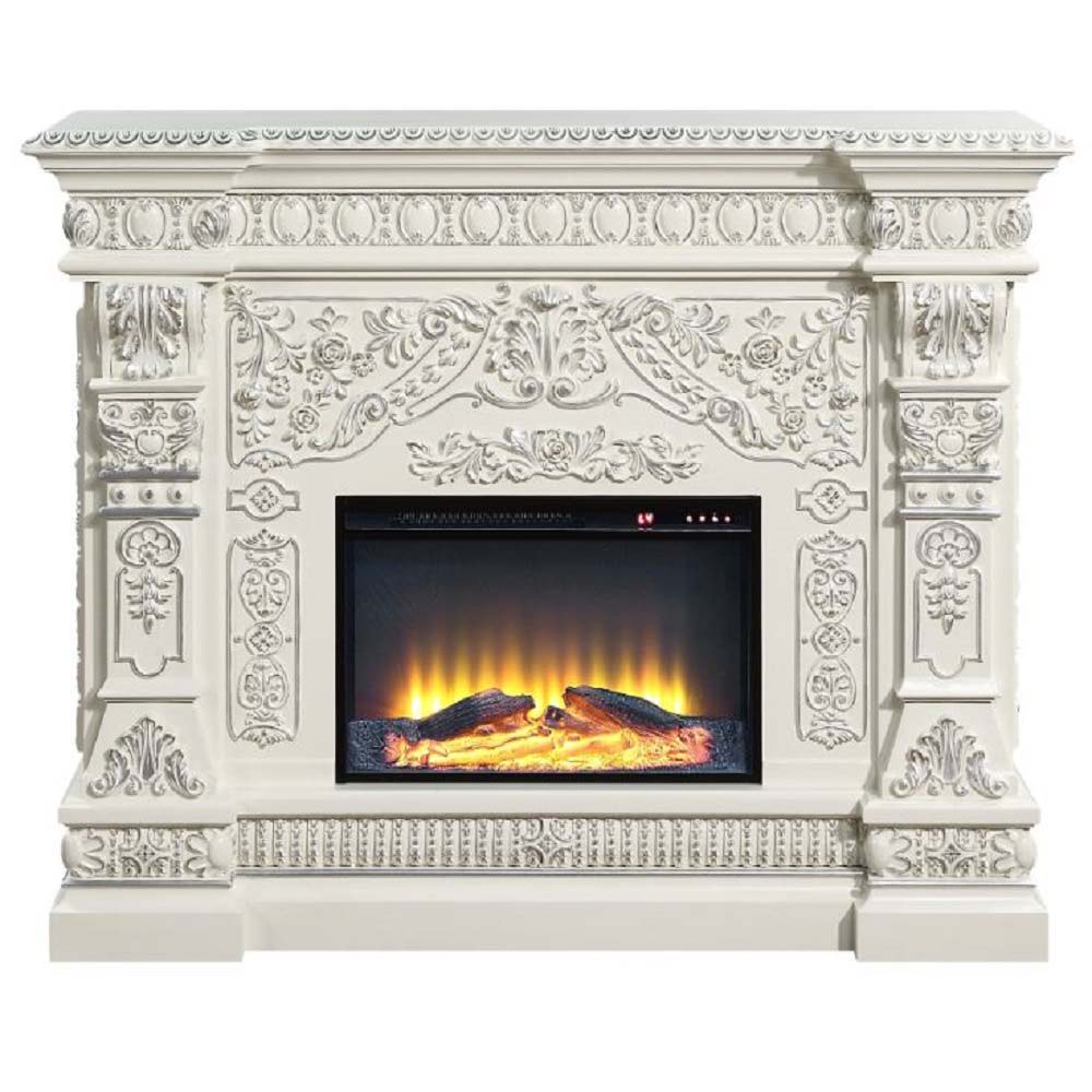 Zabrina - Fireplace - Antique White Finish - Urban Living Furniture (Los Angeles, CA)