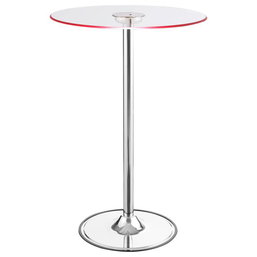 Thea - Round Glass Top LED Bistro Bar Table - Chrome - Urban Living Furniture (Los Angeles, CA)