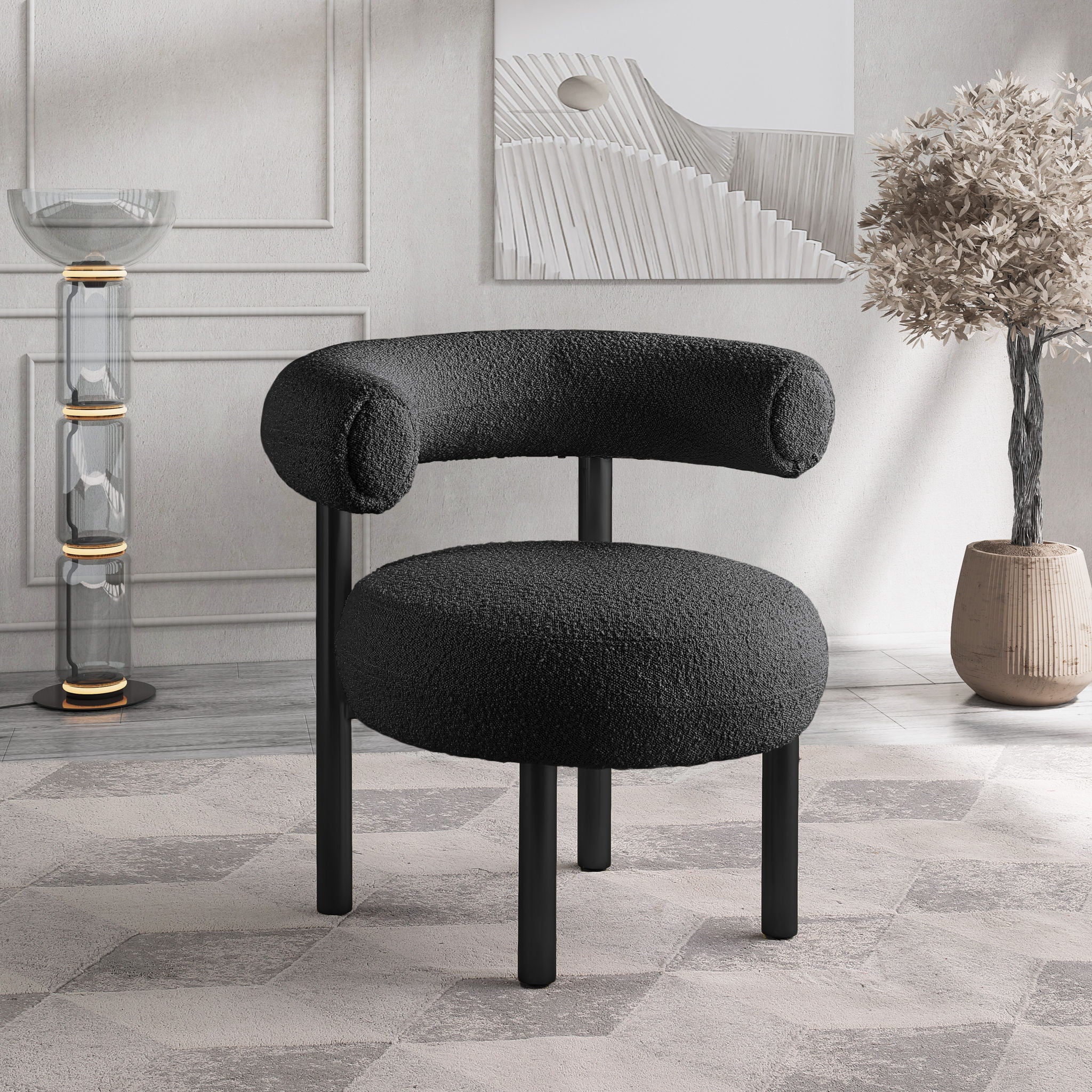 Bordeaux - Boucle Fabric Accent Chair With Black Legs - Urban Living Furniture (Los Angeles, CA)