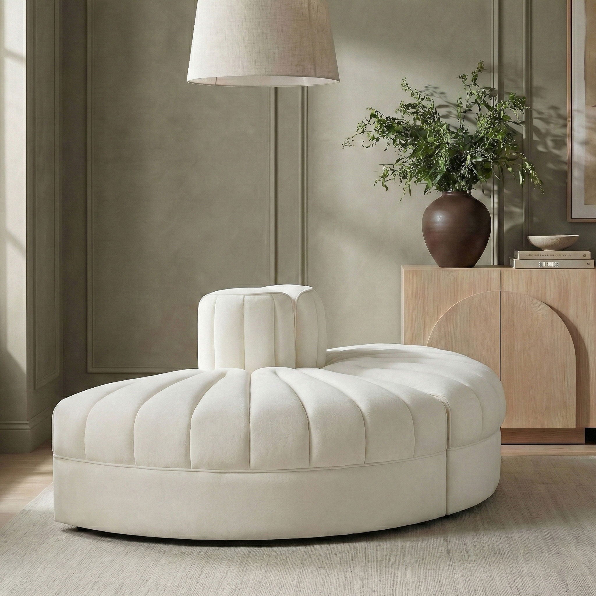 Rummi - Velvet Performance Fabric Upholstered 2 Piece  Rounded Modular Loveseat - Urban Living Furniture (Los Angeles, CA)