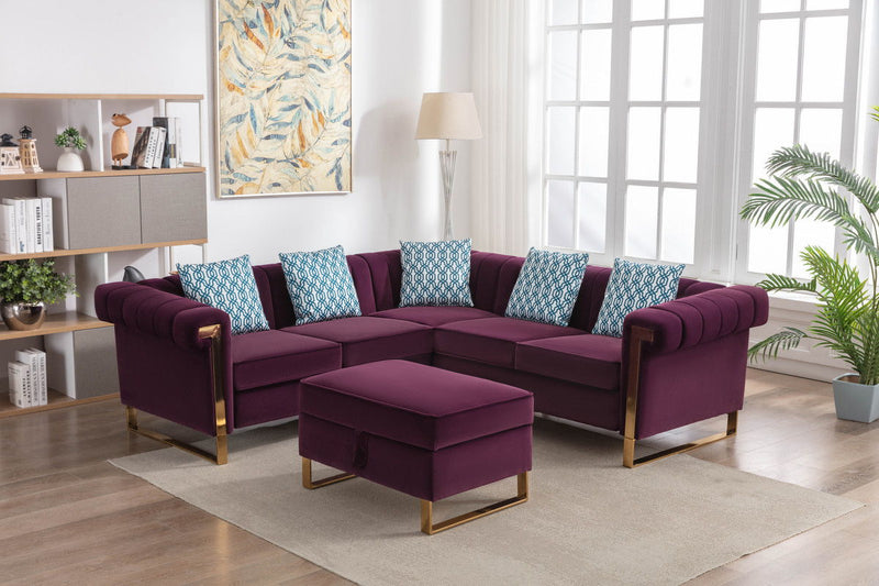 Maddie - Velvet Sectional Sofa - Urban Living Furniture (Los Angeles, CA)
