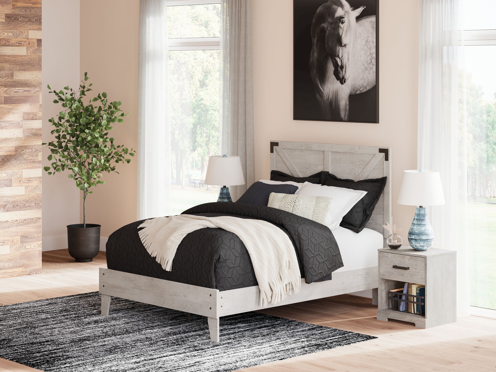 Shawburn - Platform Bed With Crossbuck Panel Headboard - Urban Living Furniture (Los Angeles, CA)
