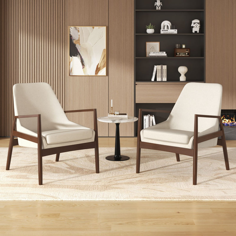 Mid-Century Modern Accent Armchair With High Back