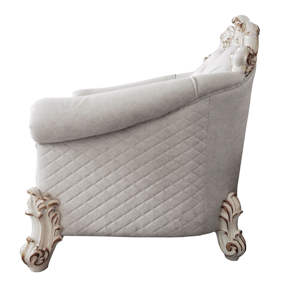 Vendome II - Chair With 2 Pillows - Two Tone Ivory Fabric & Antique Pearl - Urban Living Furniture (Los Angeles, CA)