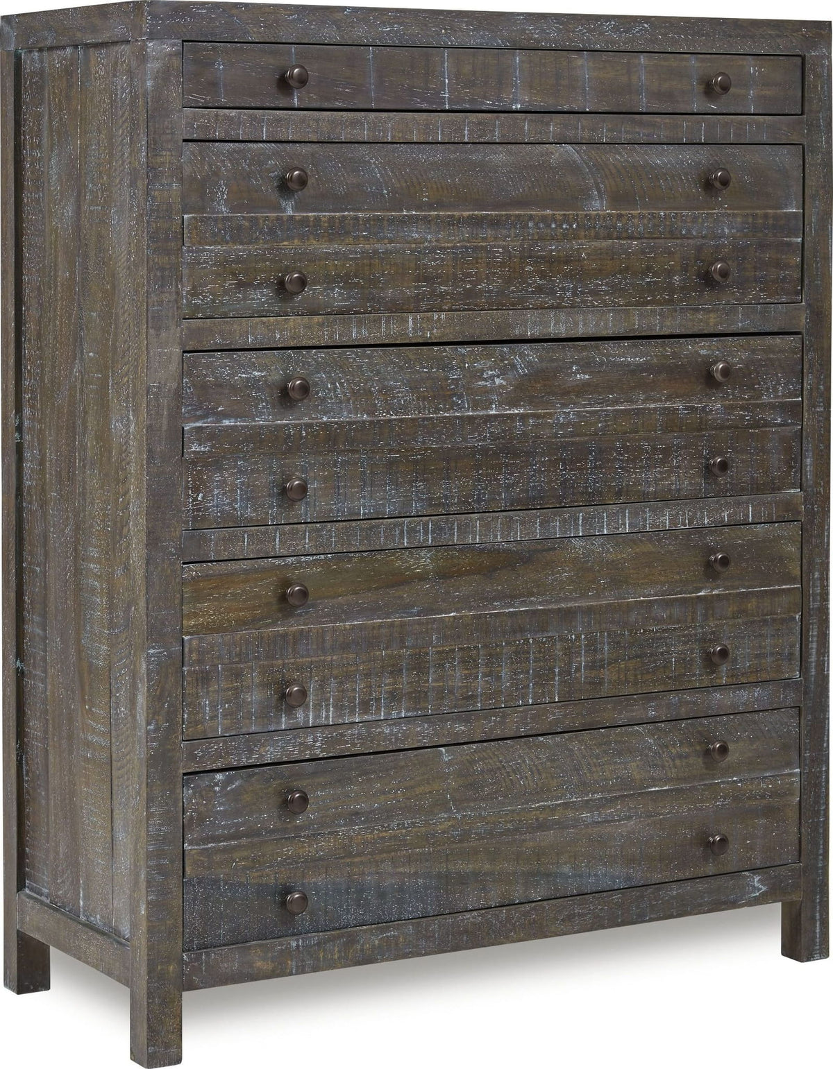 Townsend - Solid Wood Five Drawer Chest - Gunmetal (2024)