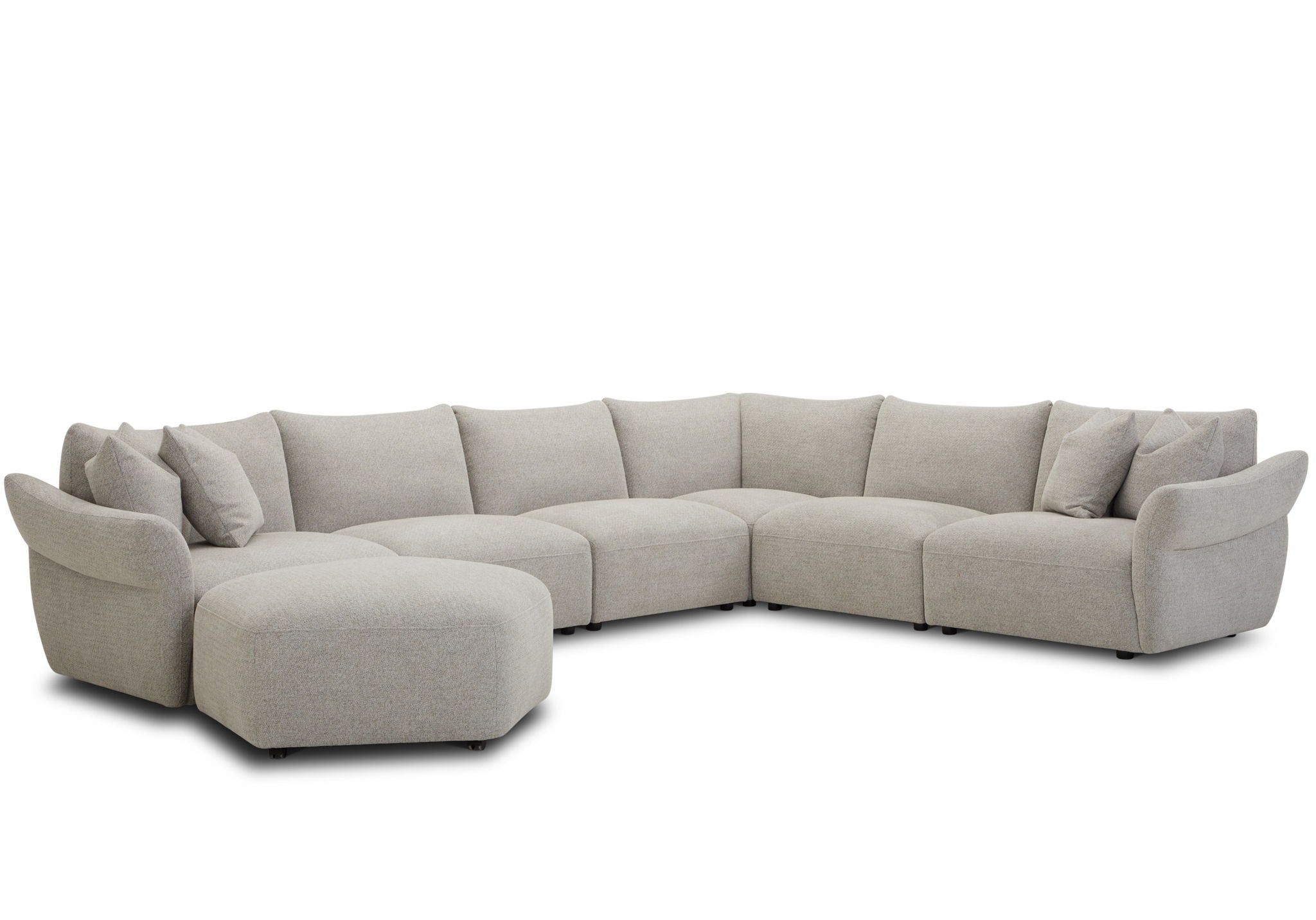 Playful - Ottoman With Casters - Canes Cobblestone