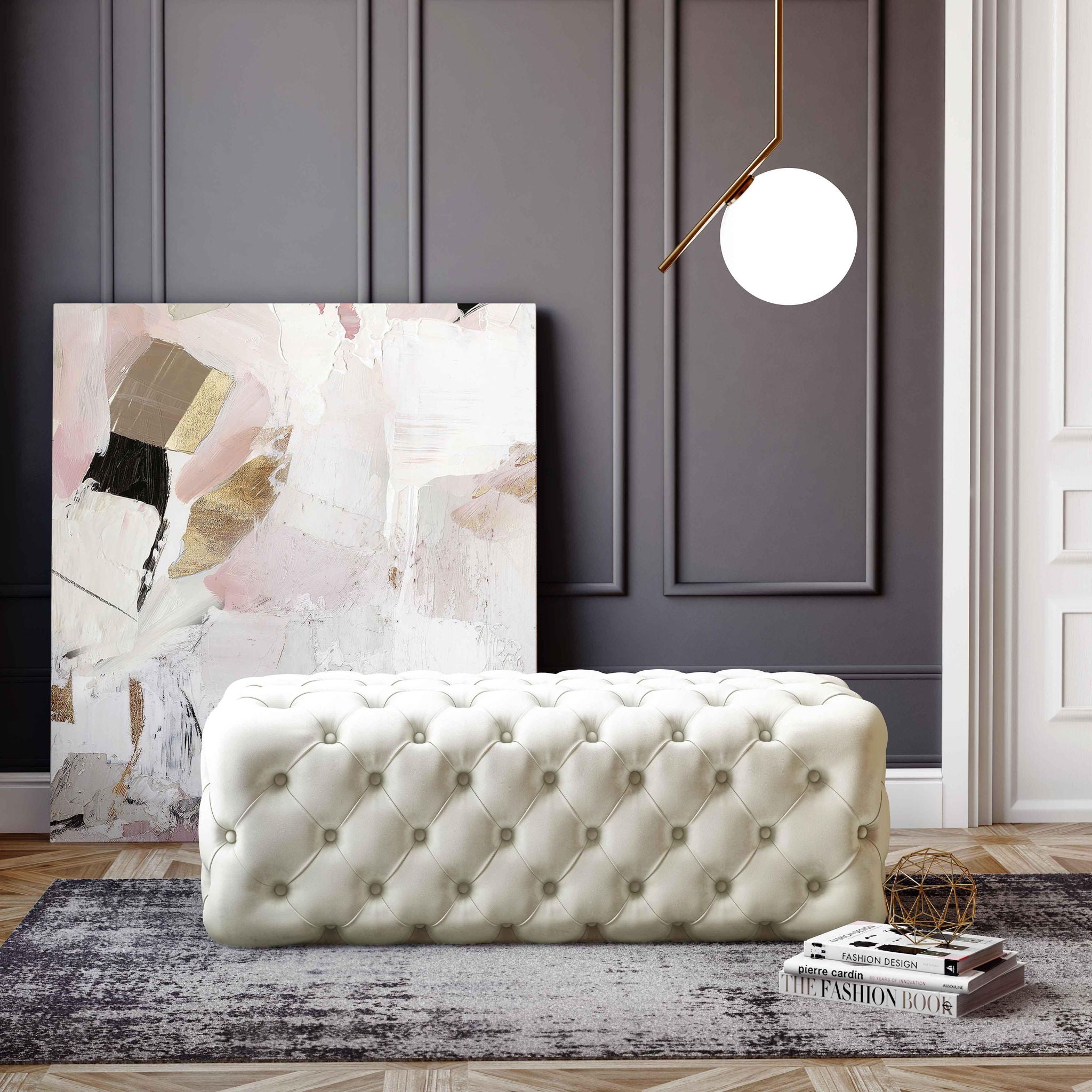 Kaylee - Velvet Ottoman - Urban Living Furniture (Los Angeles, CA)