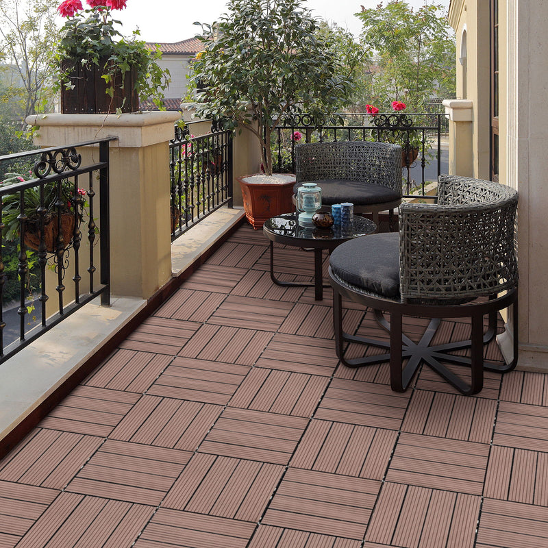 Wood Plastic Composite Deck Tiles, Sustainable Composite Decking Resist Rust, Water, Weather, Easy To Diy & Maintain