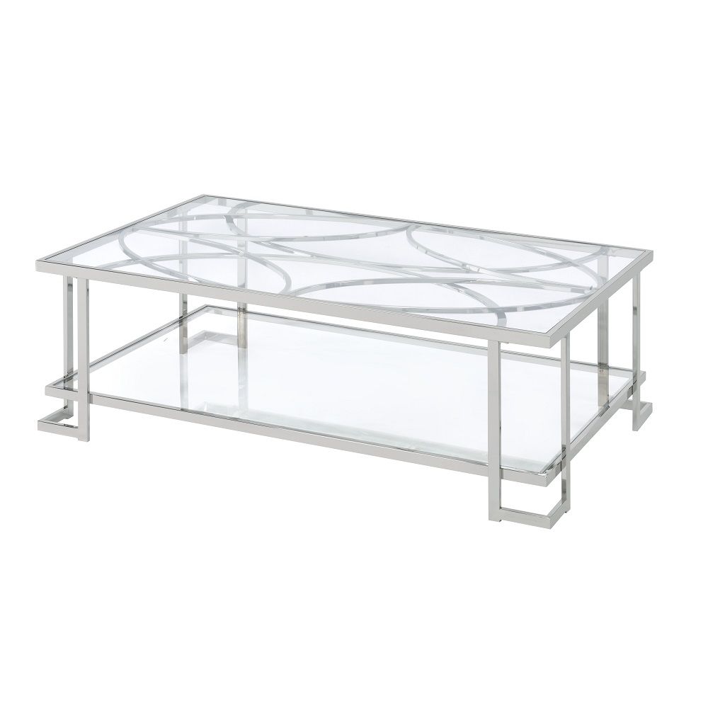 Kalan - Coffee Table - Glass & Silver - Urban Living Furniture (Los Angeles, CA)