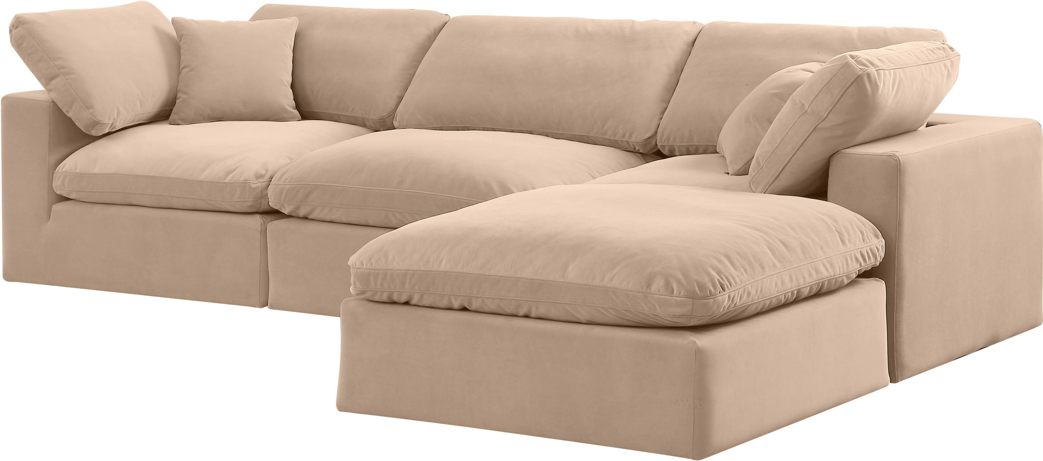 Comfy - 4 Piece Velvet Modular Sectional With Chaise - Urban Living Furniture (Los Angeles, CA)