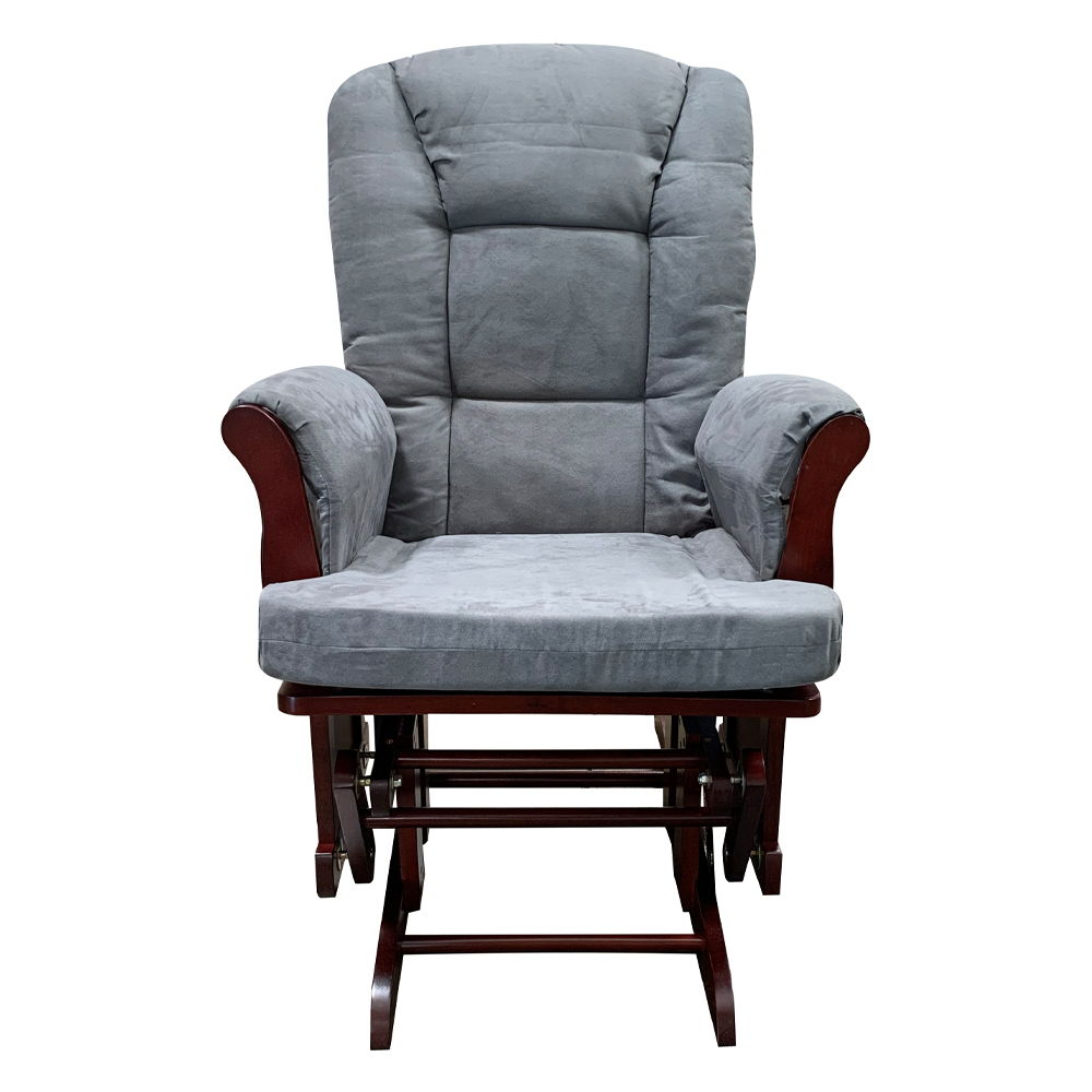 Adeliza - Glider Chair & Ottoman - Gray Microfiber & Cherry - Urban Living Furniture (Los Angeles, CA)