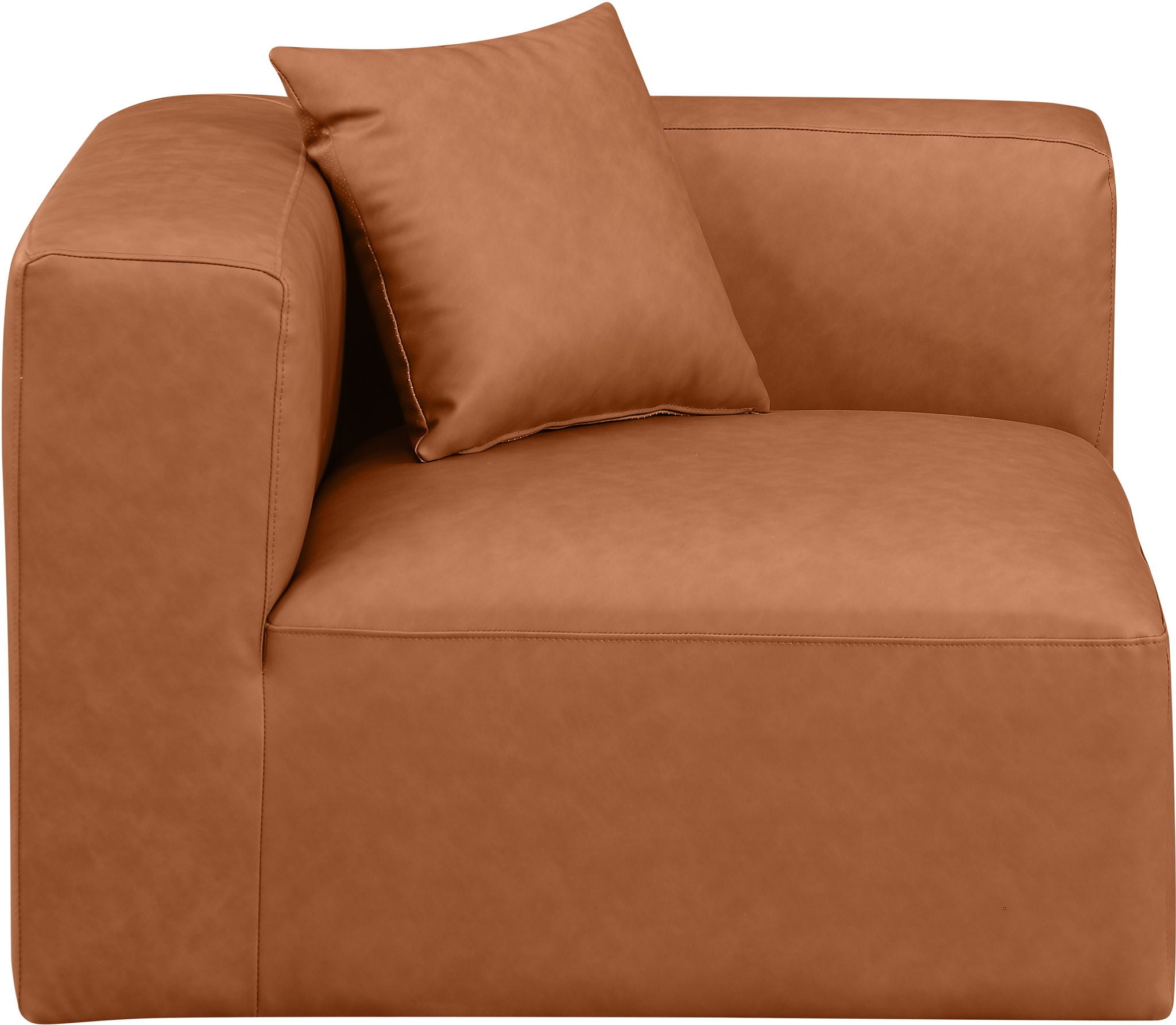 Cube - Corner Chair - Cognac - Urban Living Furniture (Los Angeles, CA)