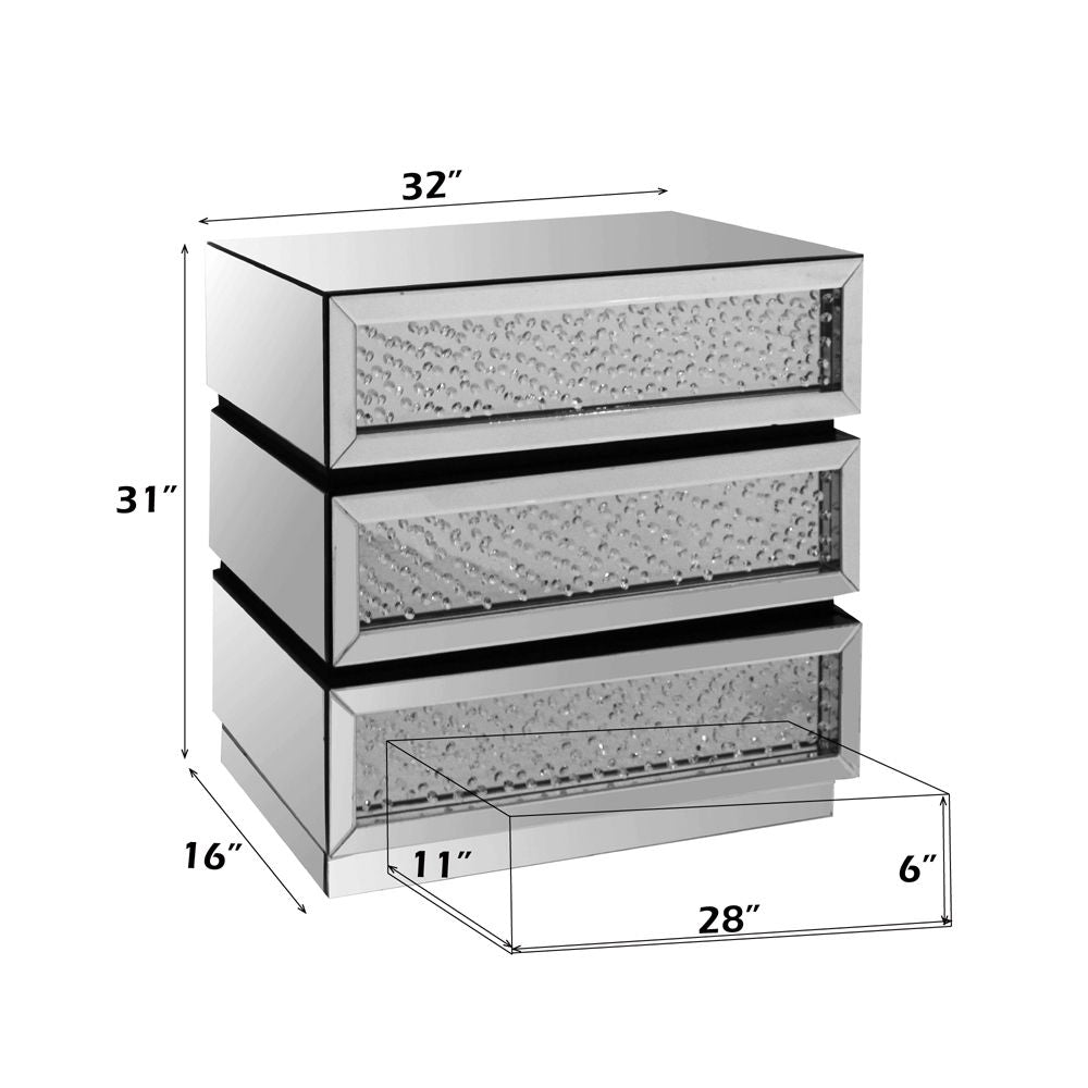 Nysa - Console Cabinet - Mirrored & Faux Crystals - Urban Living Furniture (Los Angeles, CA)