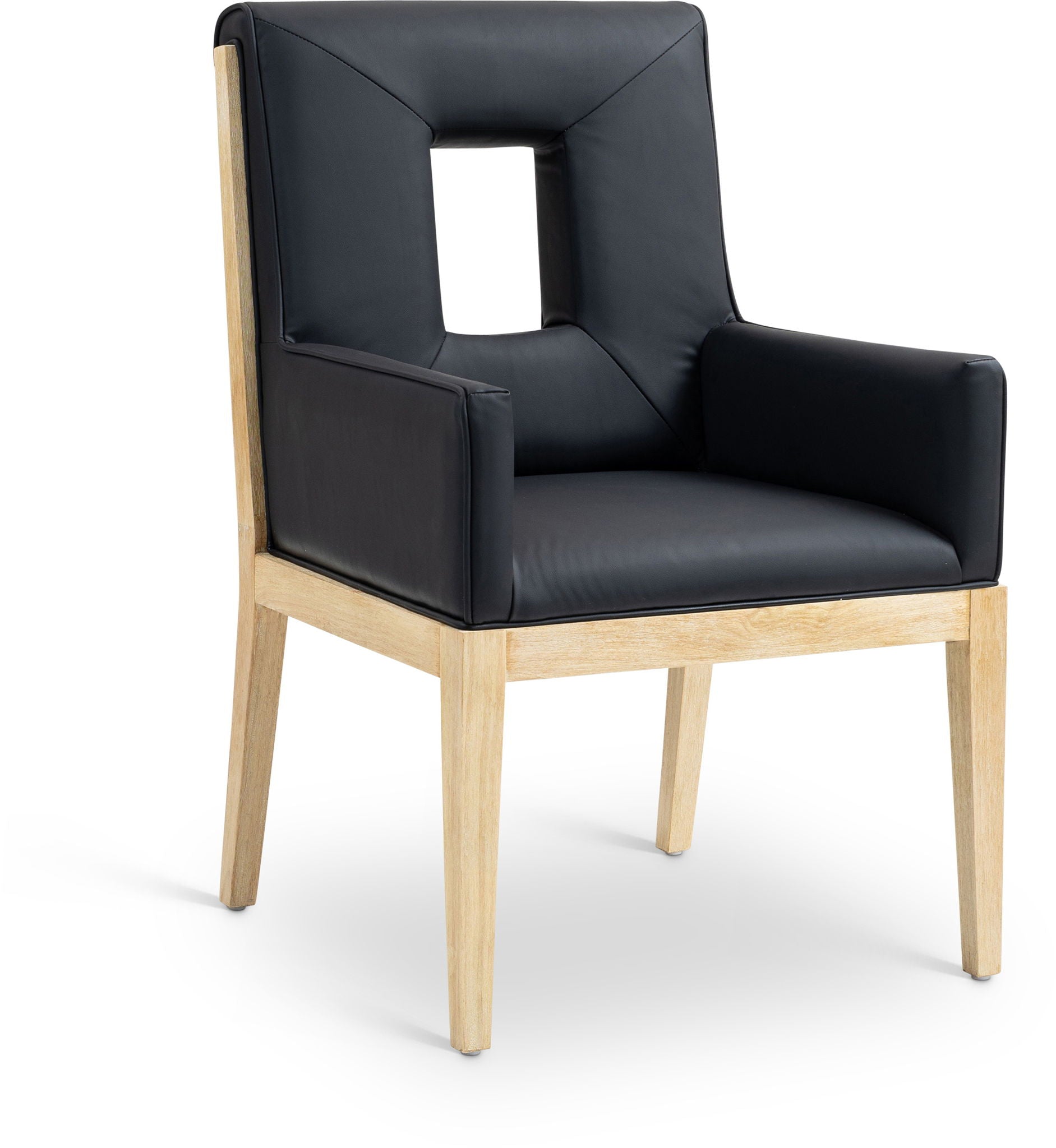 Gwendolyn - Faux Leather Dining Arm Chair With Natural Frame - Urban Living Furniture (Los Angeles, CA)