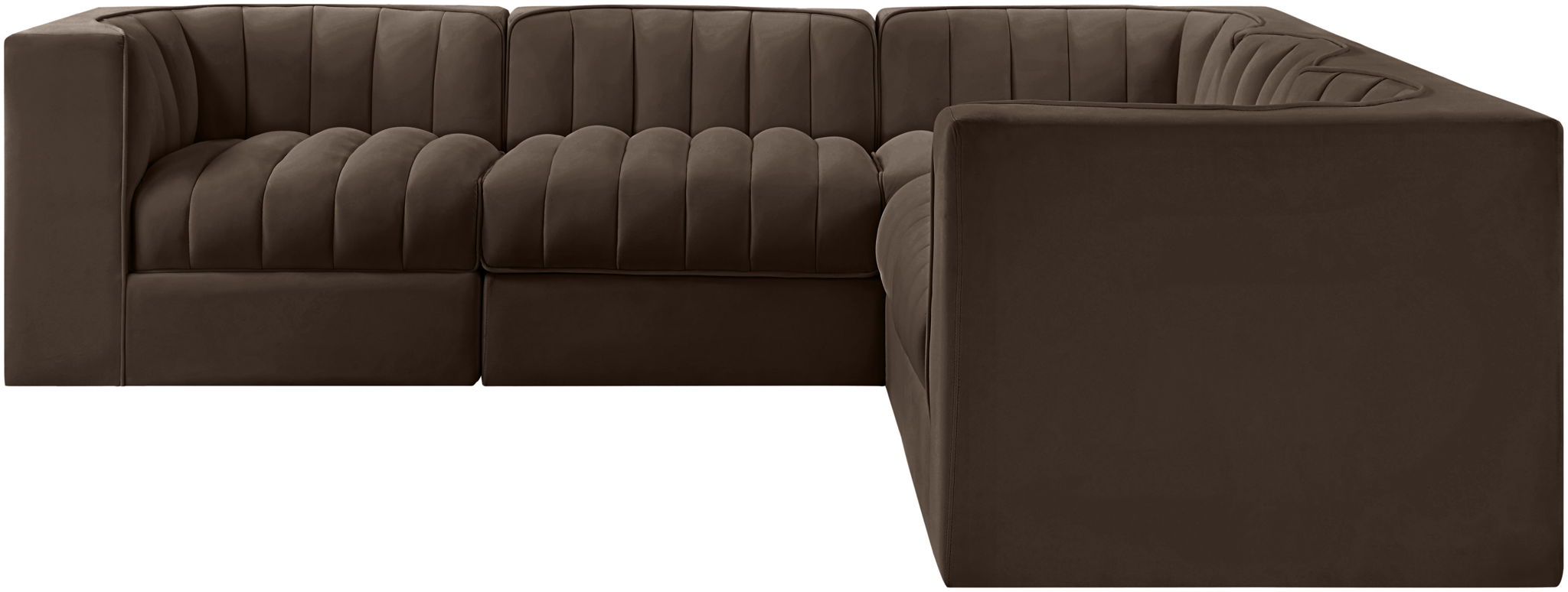 Rummi - Symmetrical Velvet Performance Fabric Upholstered 5 Piece Modular Sectional - Urban Living Furniture (Los Angeles, CA)