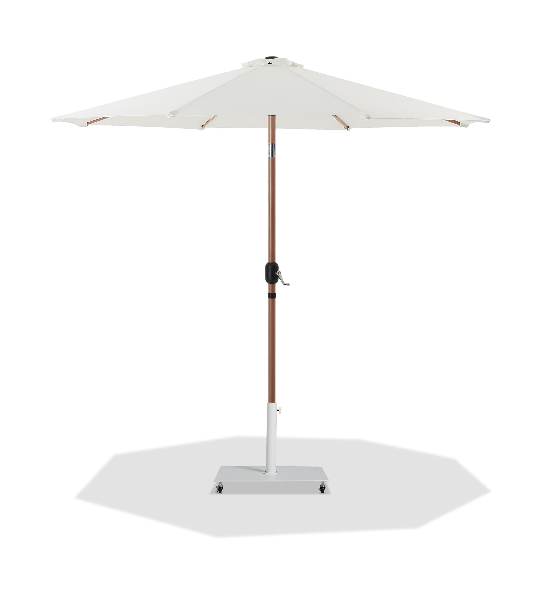 Fiji - Aluminum Patio Umbrella With Square White And Teak Base - Urban Living Furniture (Los Angeles, CA)