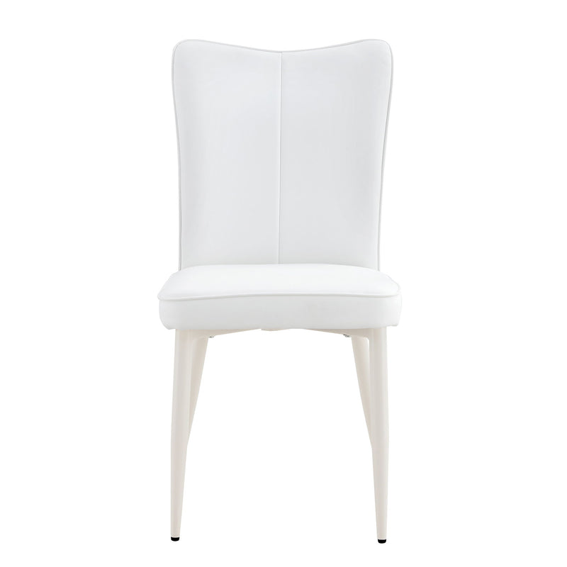 Style Minimalist Dining Chairs With 2 White Sponge Seats And Metal Legs, With 1 Chair Serving Multiple Purposes - Milky White