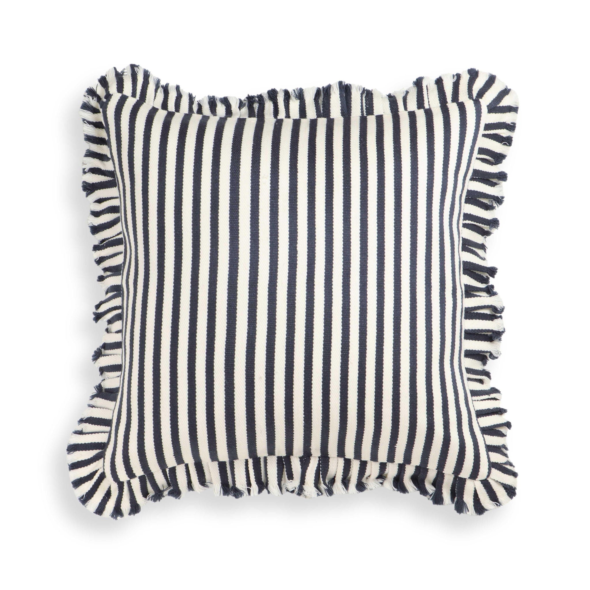 Alessia - 20" Square Striped Ruffle Accent Pillow Cover - Urban Living Furniture (Los Angeles, CA)