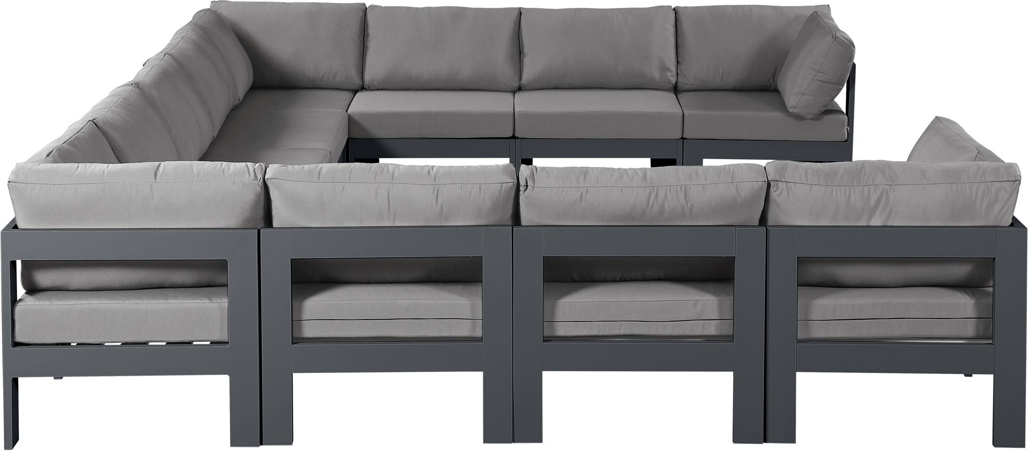 Nizuc - Outdoor Patio 11 Piece Modular Sectional With Gray Frame - Urban Living Furniture (Los Angeles, CA)