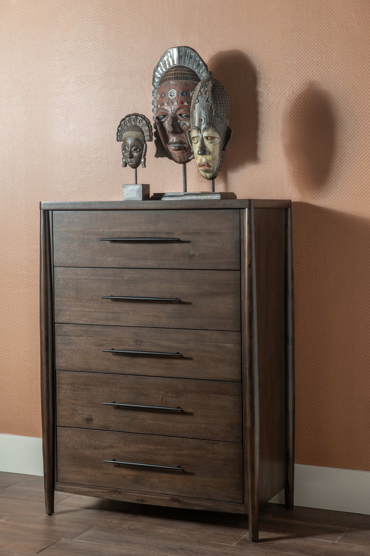 Koko - Five Drawer Acacia Wood Chest - Minx