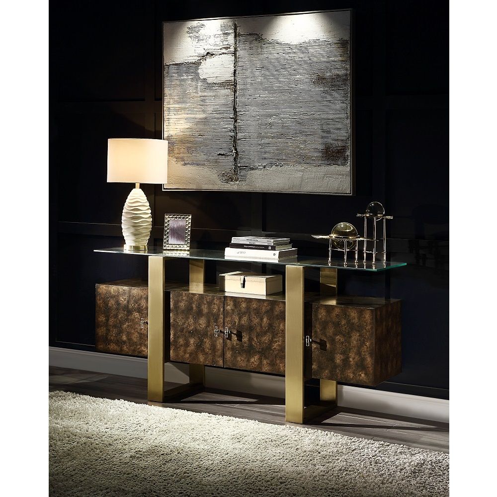 Mabyn - Console Cabinet - Brass & Antique Brown - Urban Living Furniture (Los Angeles, CA)