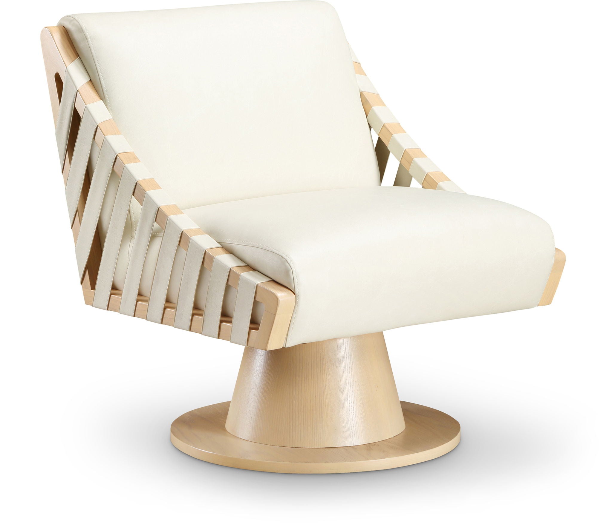 Millwin - Swivel Accent Chair With Natural Base - Urban Living Furniture (Los Angeles, CA)