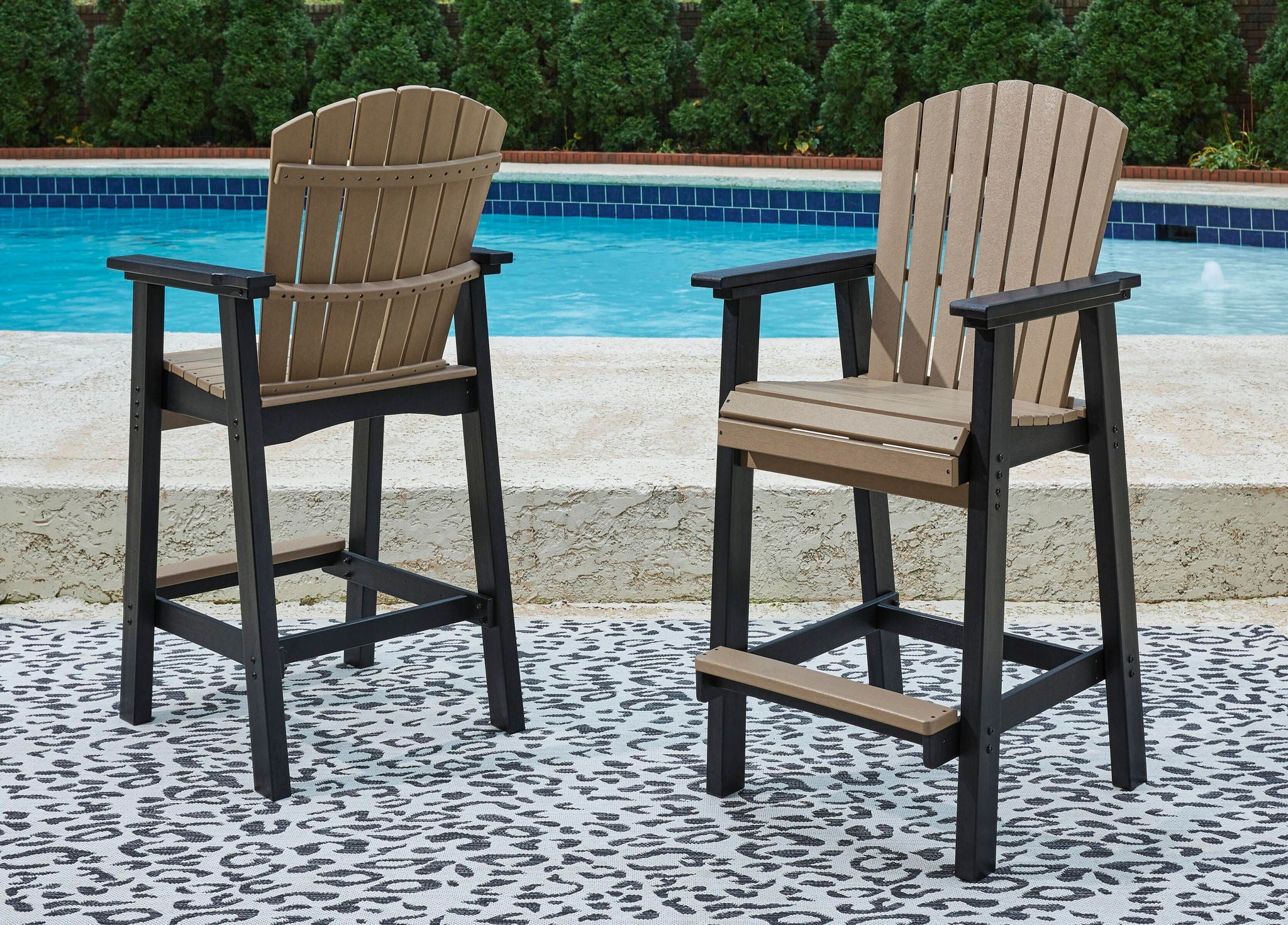 Fairen Trail - Tall Barstool (Set of 2) - Black / Driftwood - Urban Living Furniture (Los Angeles, CA)