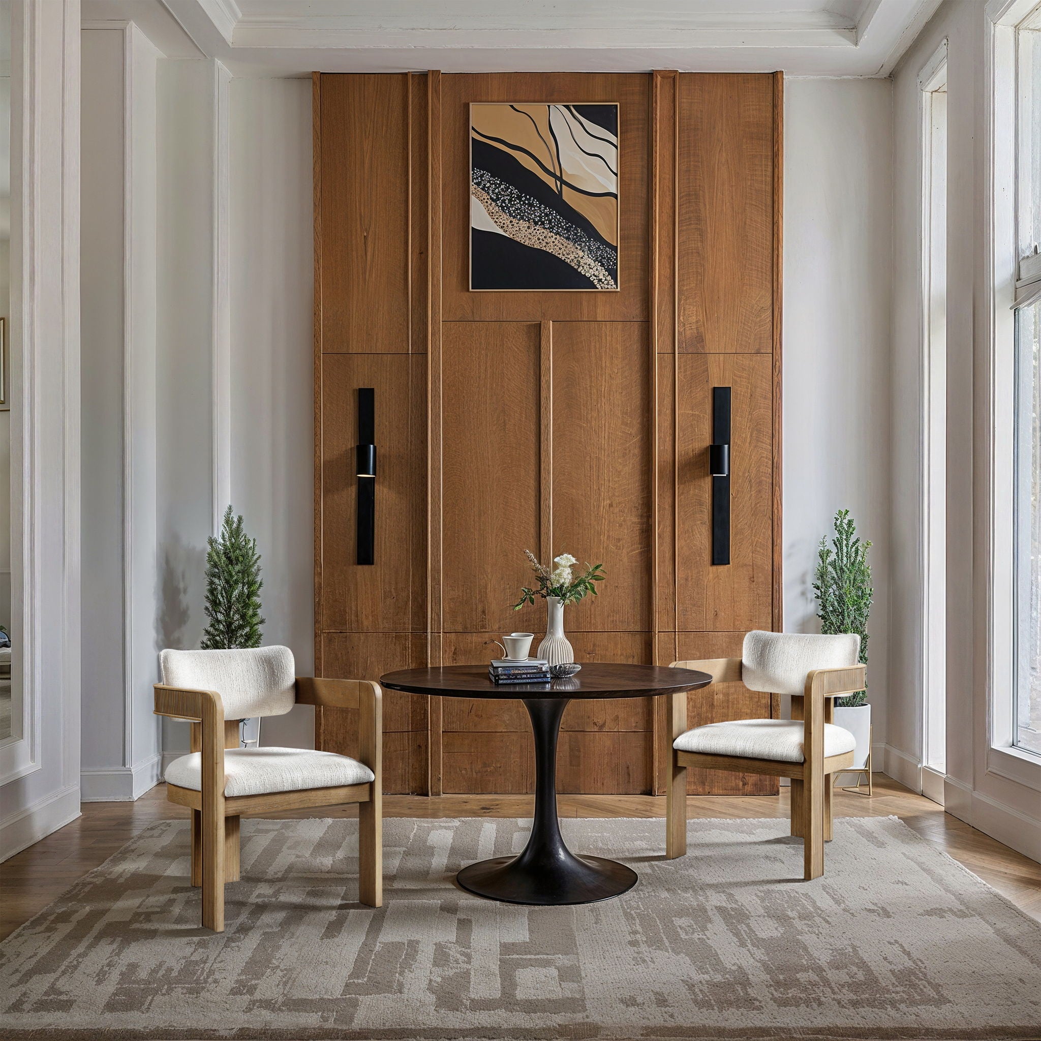 Sacha - Linen Dining Chair With Natural Base (Set of 2) - Urban Living Furniture (Los Angeles, CA)