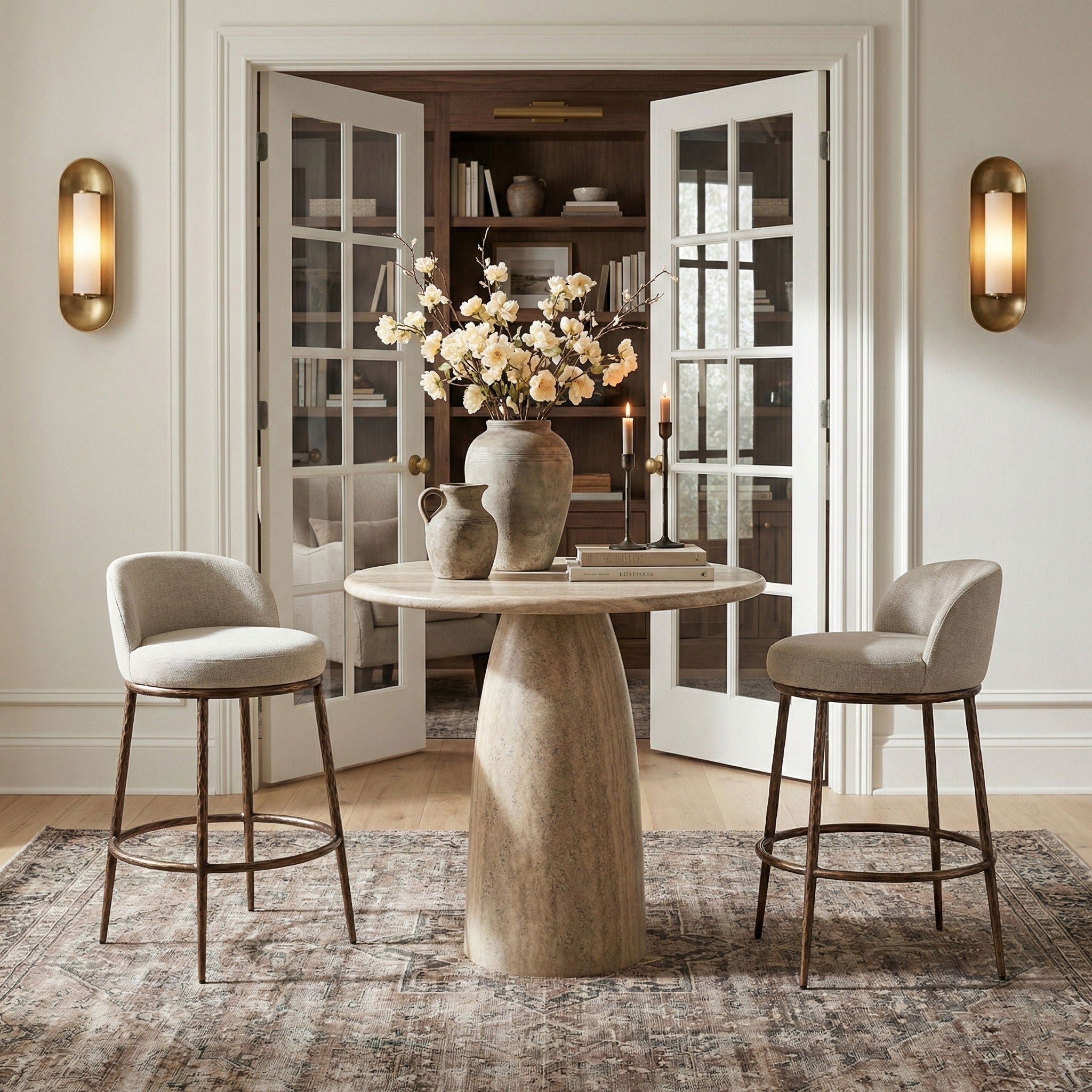 Ferro - Performance Fabric Upholstered Bar Stool - Antique Bronze - Urban Living Furniture (Los Angeles, CA)