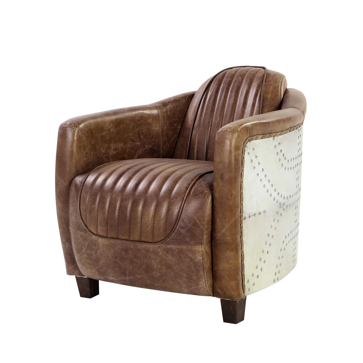 Brancaster - Chair - Retro Brown Top Grain Leather & Aluminum - Urban Living Furniture (Los Angeles, CA)