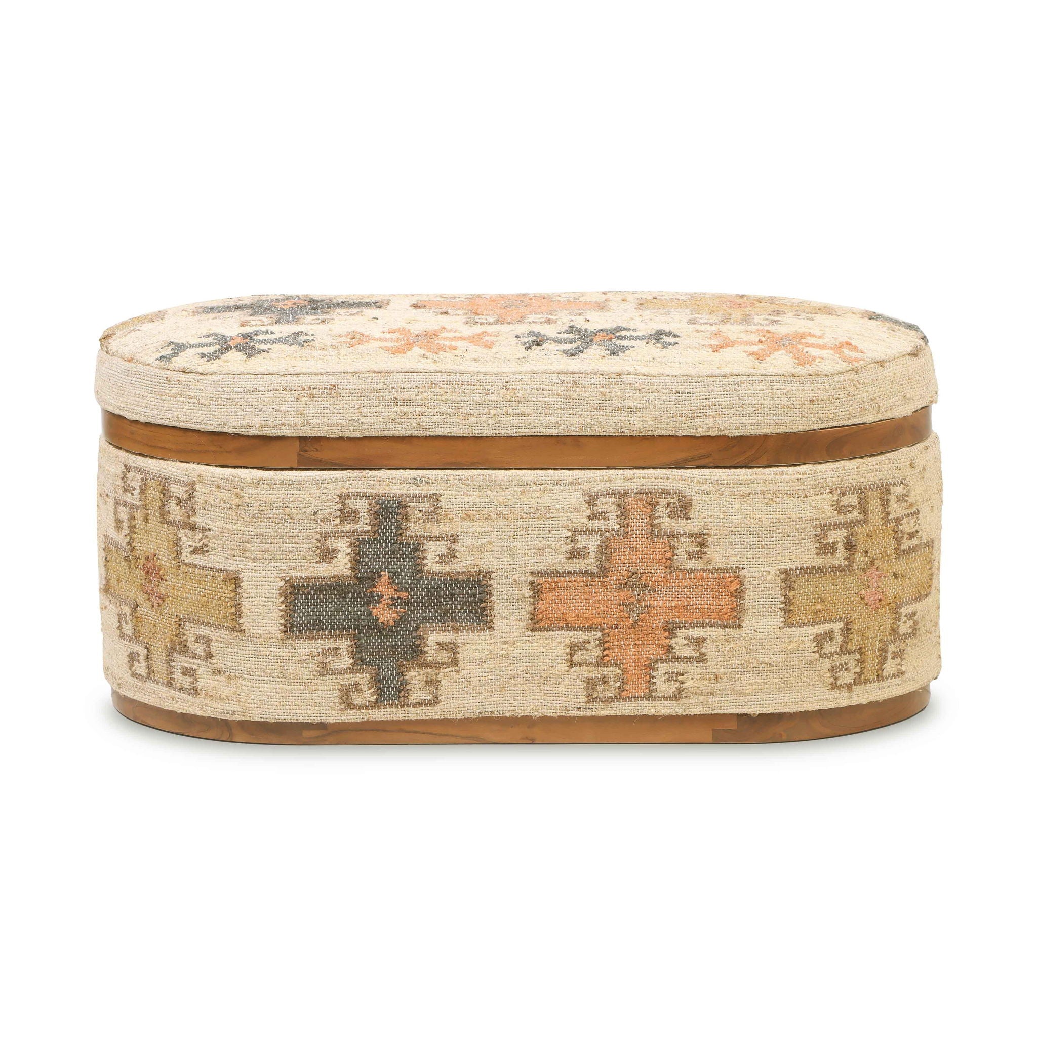 Olivier - Cotton Oval Storage Ottoman - Beige - Urban Living Furniture (Los Angeles, CA)